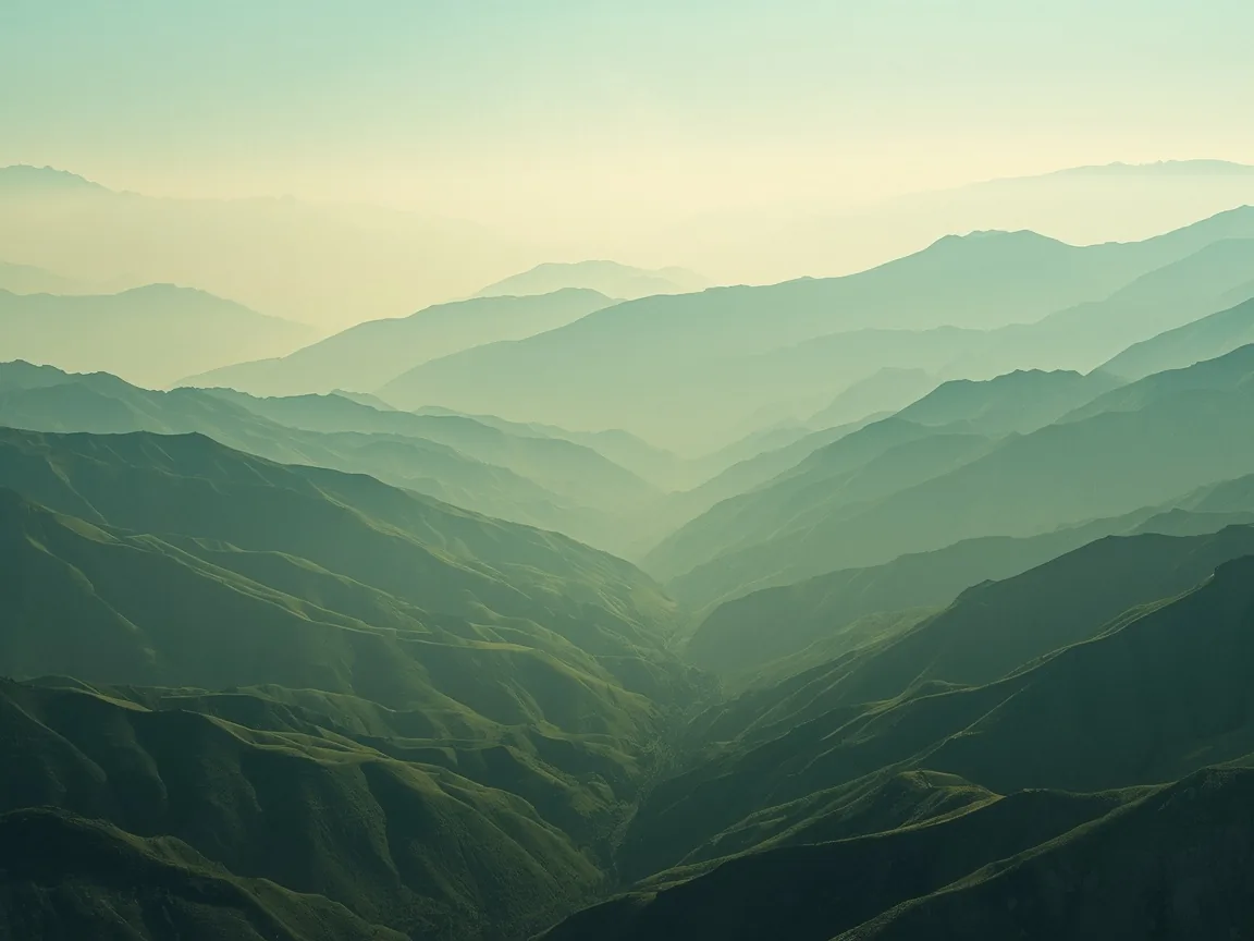 Valley, soft haze