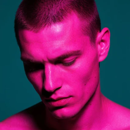 Magenta key, teal ground