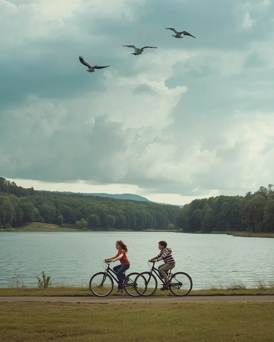 Cycling the lake road