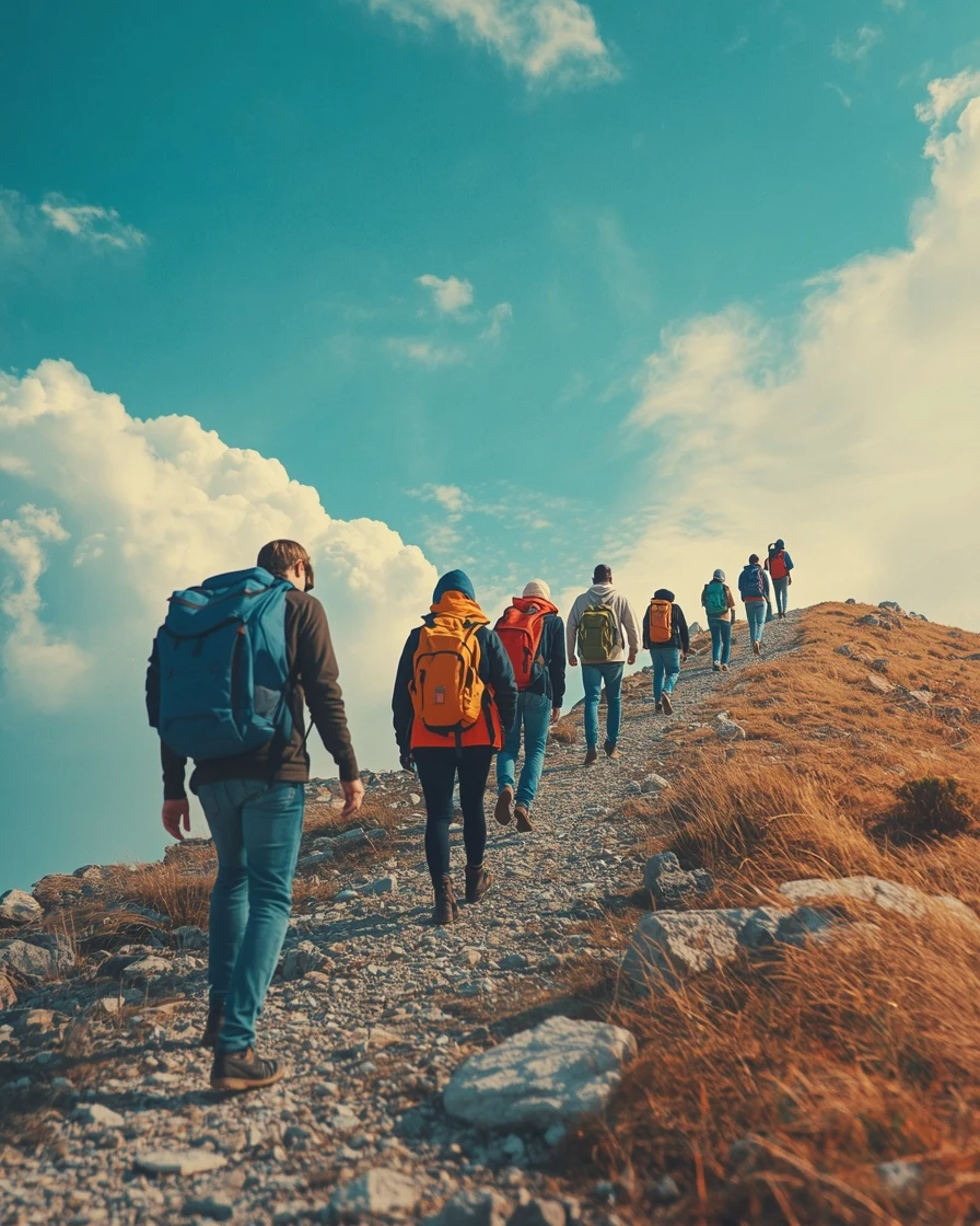 Ridge line, ascending