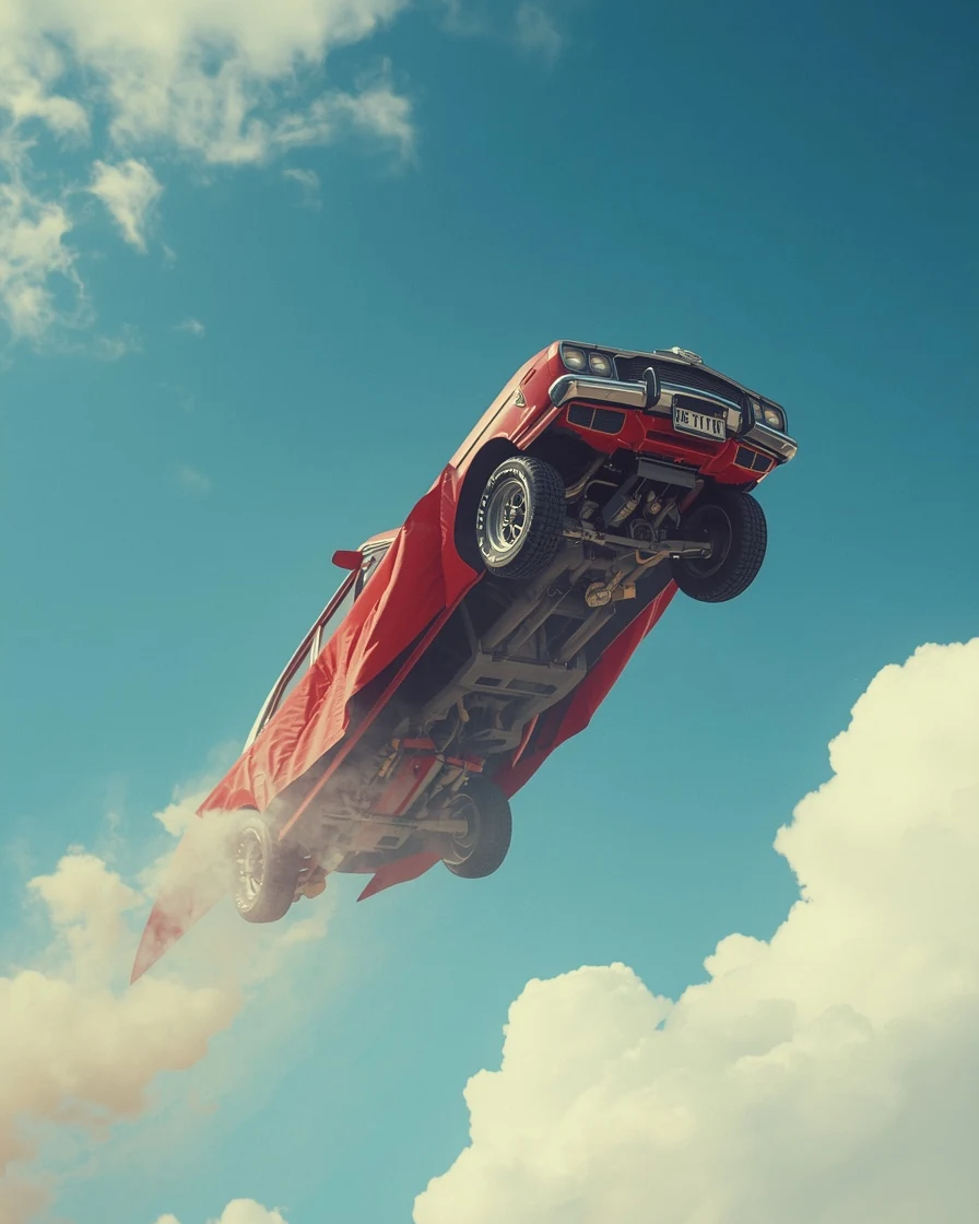 Red car, climbing